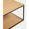 Yoana Журнальный столик из дубового шпона и черного металла 110 x 60 см
