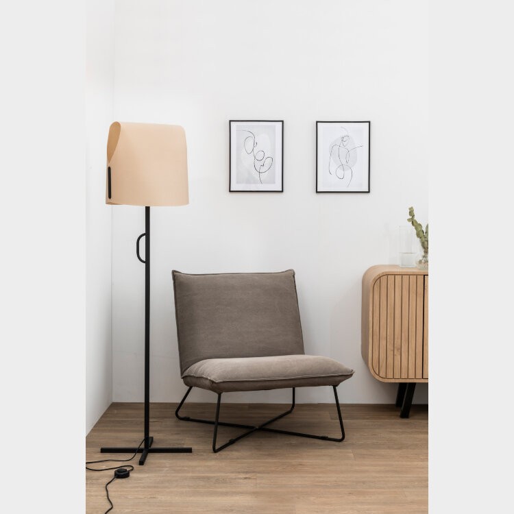 Торшер для гостиной Luang Черный/CAMEL