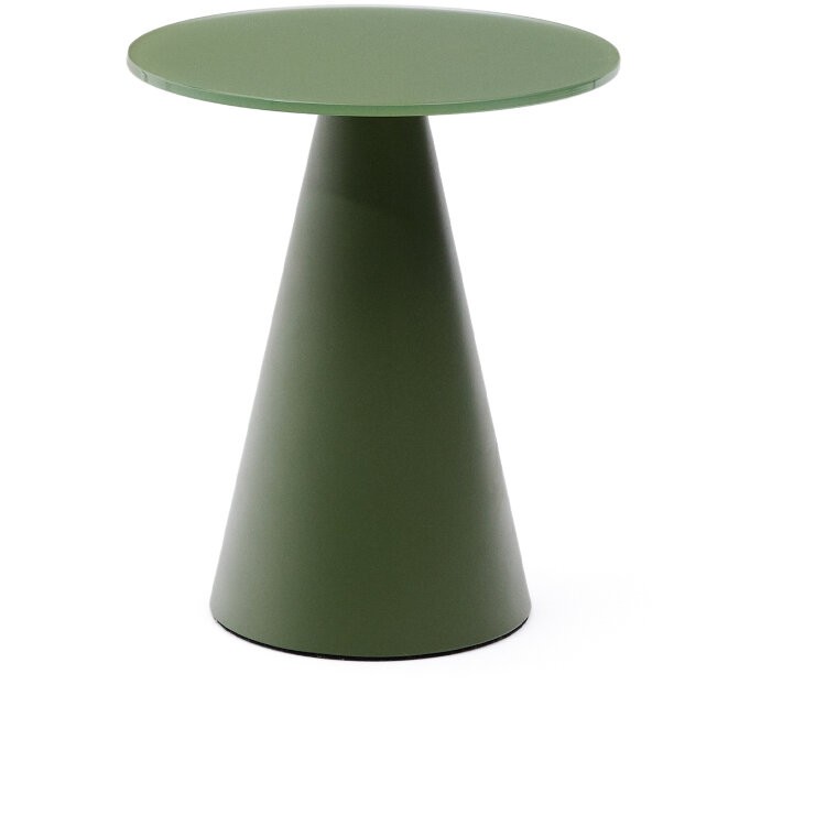 Приставной столик Wilshire из стали с закаленным стеклом с матовой зеленой отделкой Ø35 см