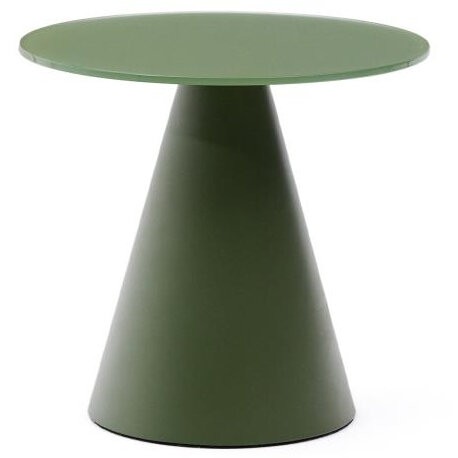 Приставной столик Wilshire из стали с закаленным стеклом с матовой зеленой отделкой Ø35 см
