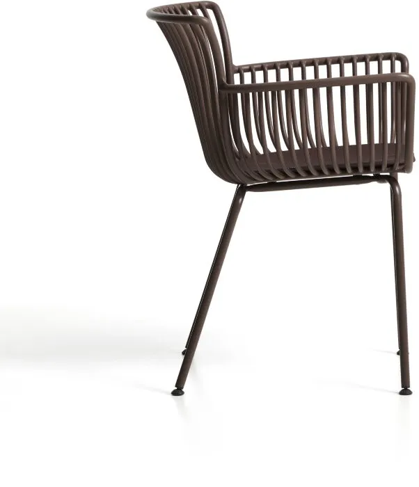 Уличный стул Surpika из пластика и коричневой стали