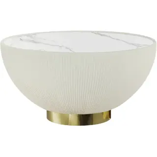 Круглый журнальный столик Candy белый-латунь