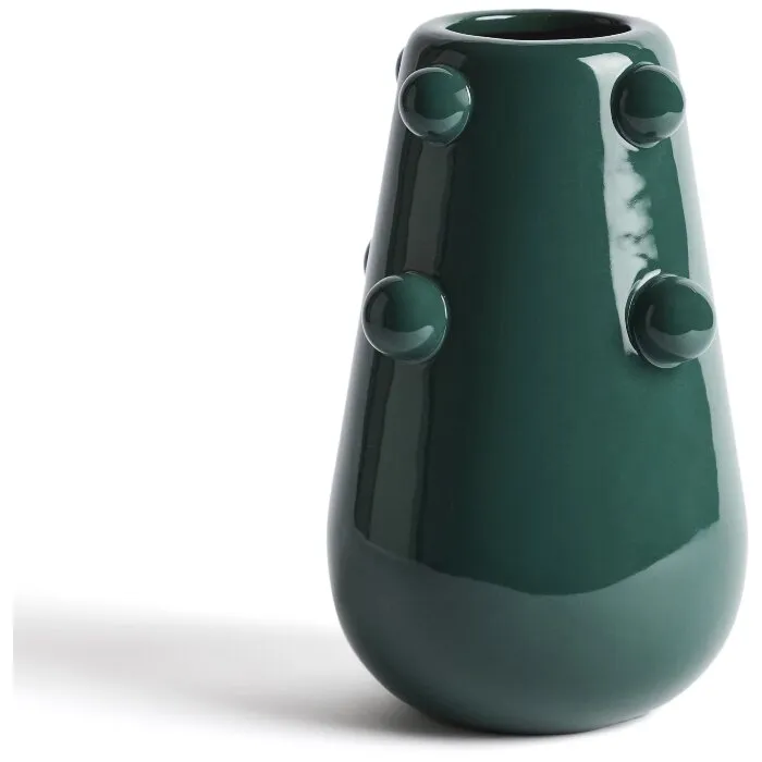 Ваза Odra из темно-зеленой керамики с глянцевой отделкой, 25,5 см