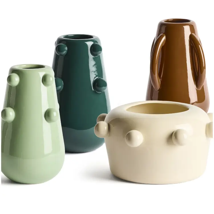 Ваза Odra из темно-зеленой керамики с глянцевой отделкой, 25,5 см