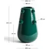 Ваза Odra из темно-зеленой керамики с глянцевой отделкой, 25,5 см