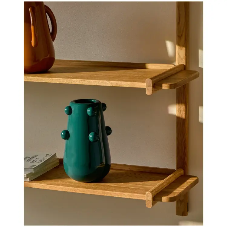 Ваза Odra из темно-зеленой керамики с глянцевой отделкой, 25,5 см