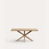 Стол Argo из беленого дубового шпона и стальных ножек с имитацией дерева, 180 x 100 см