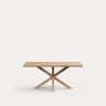 Стол Argo из беленого дубового шпона и стальных ножек с имитацией дерева, 180 x 100 см