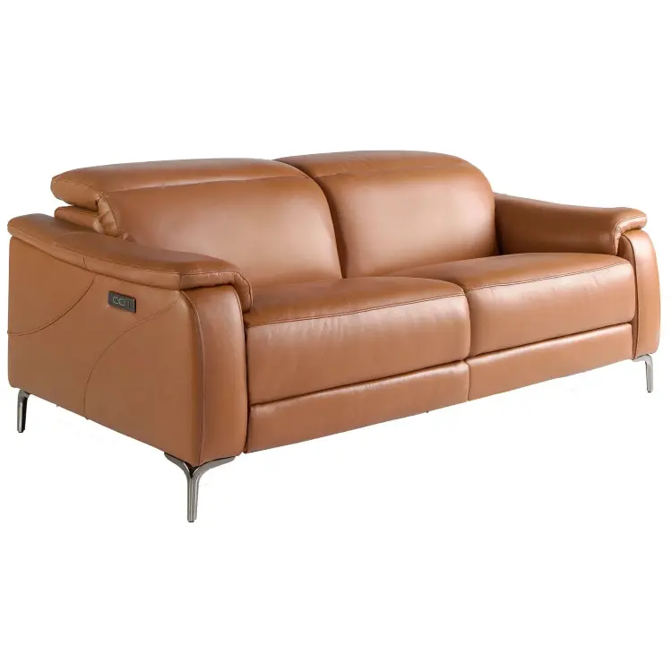 Диван 3-х местный с реклайнером 6181/KM6132-3P-M5676 из коричневой кожи