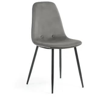 Стул Lissy черный металл серый бархат