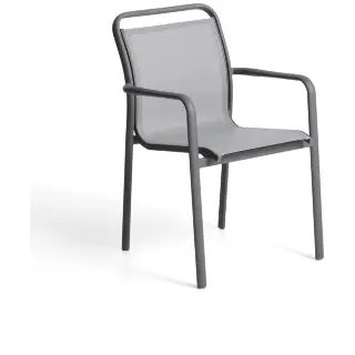Уличный стул Luri из графитового алюминия и серого текстиля