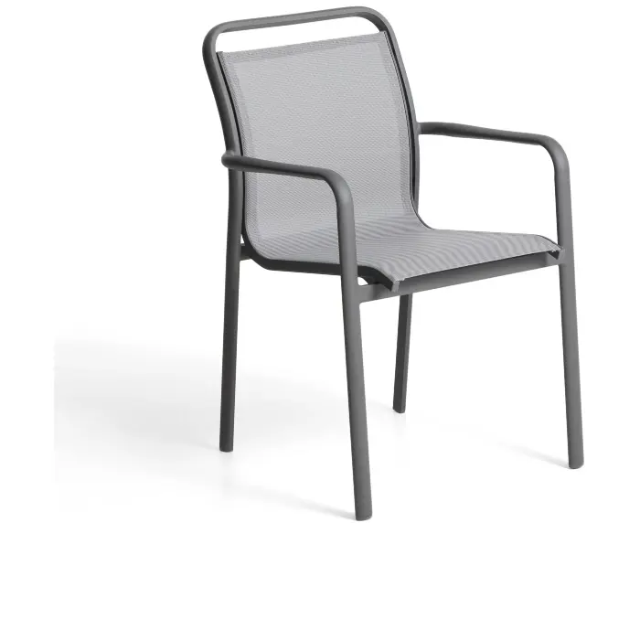 Уличный стул Luri из графитового алюминия и серого текстиля