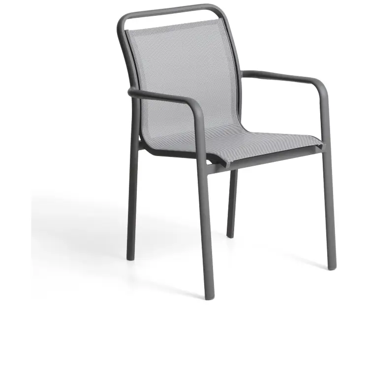 Уличный стул Luri из графитового алюминия и серого текстиля