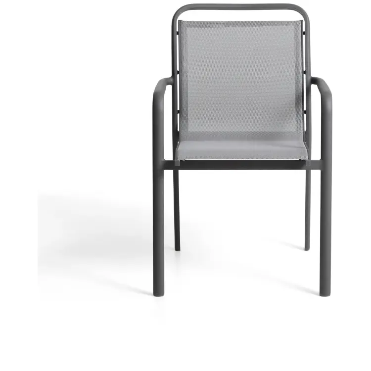 Уличный стул Luri из графитового алюминия и серого текстиля
