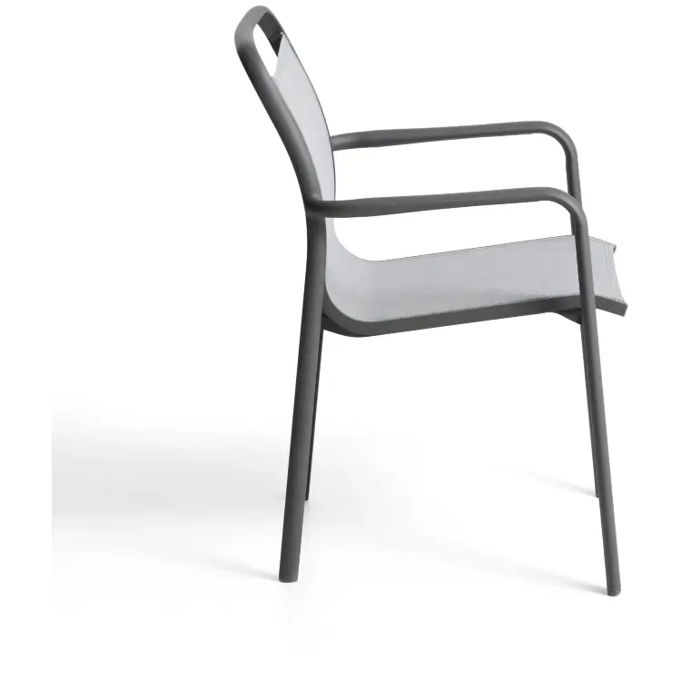 Уличный стул Luri из графитового алюминия и серого текстиля