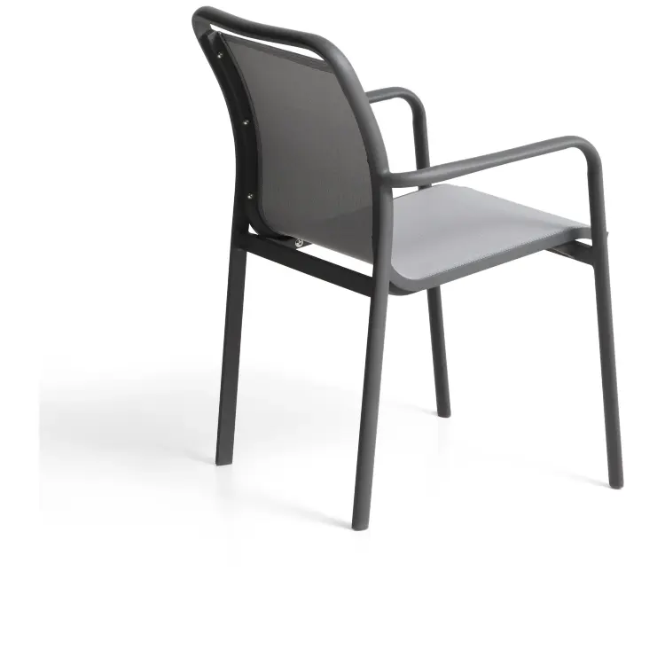 Уличный стул Luri из графитового алюминия и серого текстиля