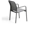 Уличный стул Luri из графитового алюминия и серого текстиля