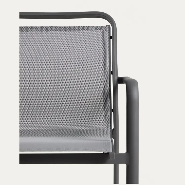 Уличный стул Luri из графитового алюминия и серого текстиля
