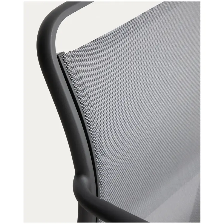 Уличный стул Luri из графитового алюминия и серого текстиля