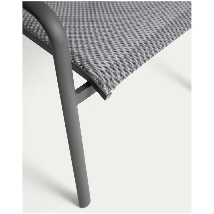 Уличный стул Luri из графитового алюминия и серого текстиля