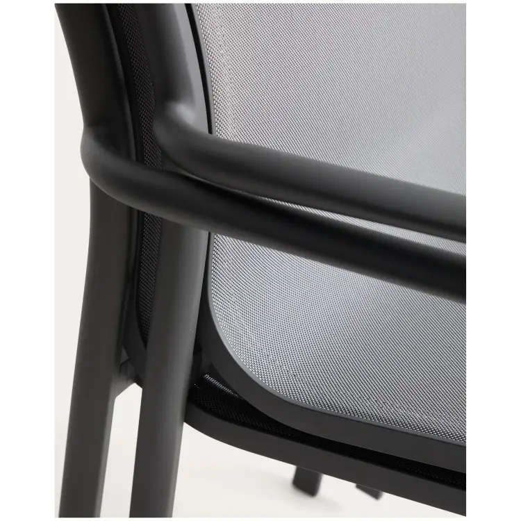 Уличный стул Luri из графитового алюминия и серого текстиля