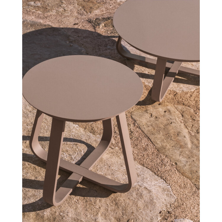Уличный столик Tamaris из алюминия цвета таупе Ø48 см
