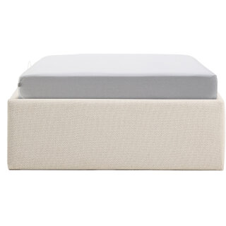 Основание кровати Nelzi из шенилла цвета экрю для матраса 90 x 200 см