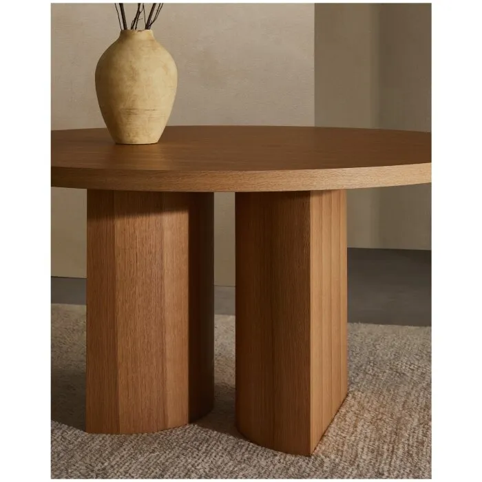 Круглый стол Nealy с дубовым шпоном в натуральной отделке, Ø 150