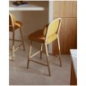 Полубарный стул Helda из горчичного шенилла и массива дуба FSC 65 см