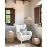 Patio Кресло из белого флиса с ножками из натурального каучука