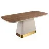Прямоугольный обеденный стол 1166 из орехового и бежевого дерева