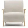 Кресло Meghan из жемчужного шенилла и массива бука в натуральной отделке