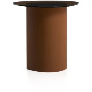 Приставной столик Olir из коричневой стали и закаленного стекла, 48 x 46,8 см