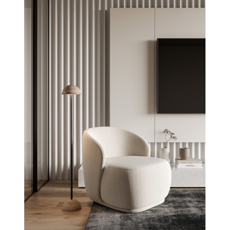 Торшер Big Dussa черный металл / травертин