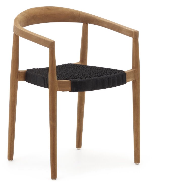 Ydalia Садовый стул из натурального тика и черной веревки
