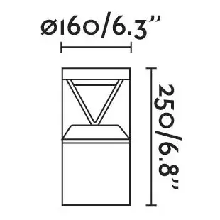 Rush 250 Светильник на столбе темно-серого цвета 3000K 360° DALI