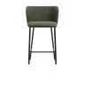 Полубарный стул Ciselia из темно-зеленого шенилла с ножками из черной стали