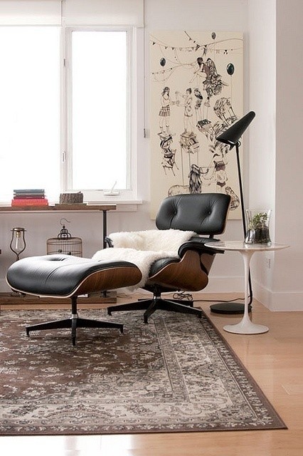 Кресло Eames Lounge с оттоманкой
