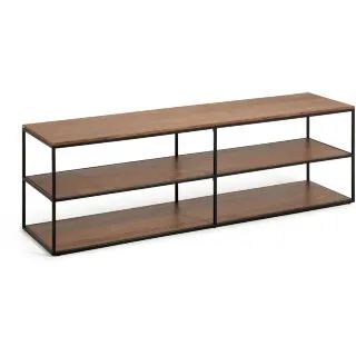 Yoana Тумба под TV из орехового шпона и черного металла 160 x 40 см