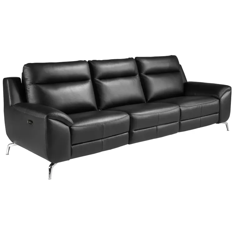 Диван-кровать с реклайнером 3-х местный 6194/KM5088-3P-T541040 черная кожа