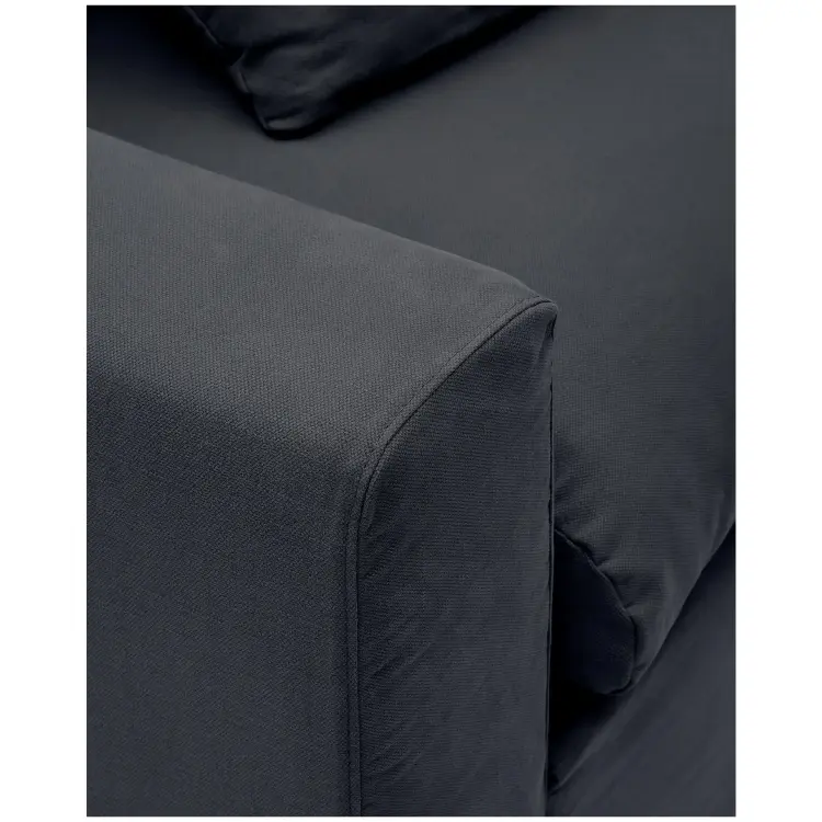 Кресло Nora со съемным чехлом серо-антрацитовое из льна и хлопка