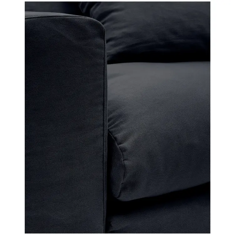 Кресло Nora со съемным чехлом серо-антрацитовое из льна и хлопка