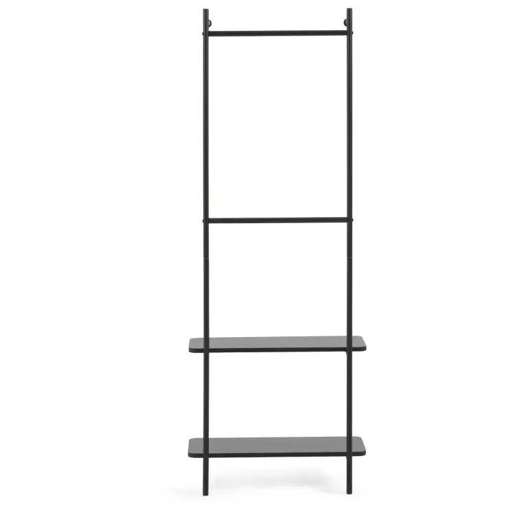 Вешалка для одежды Galatia из меламина и металла с черной отделкой 60 x 162 см