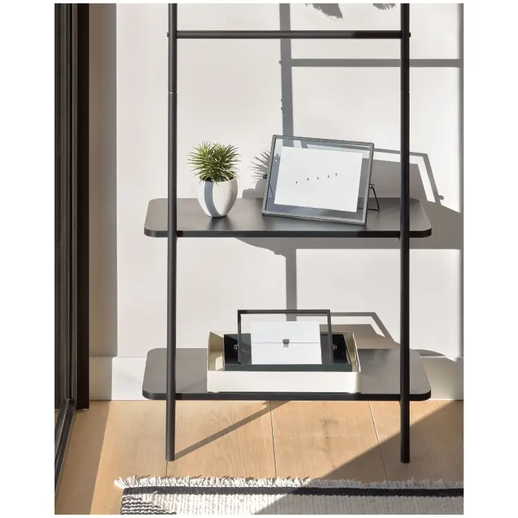 Вешалка для одежды Galatia из меламина и металла с черной отделкой 60 x 162 см