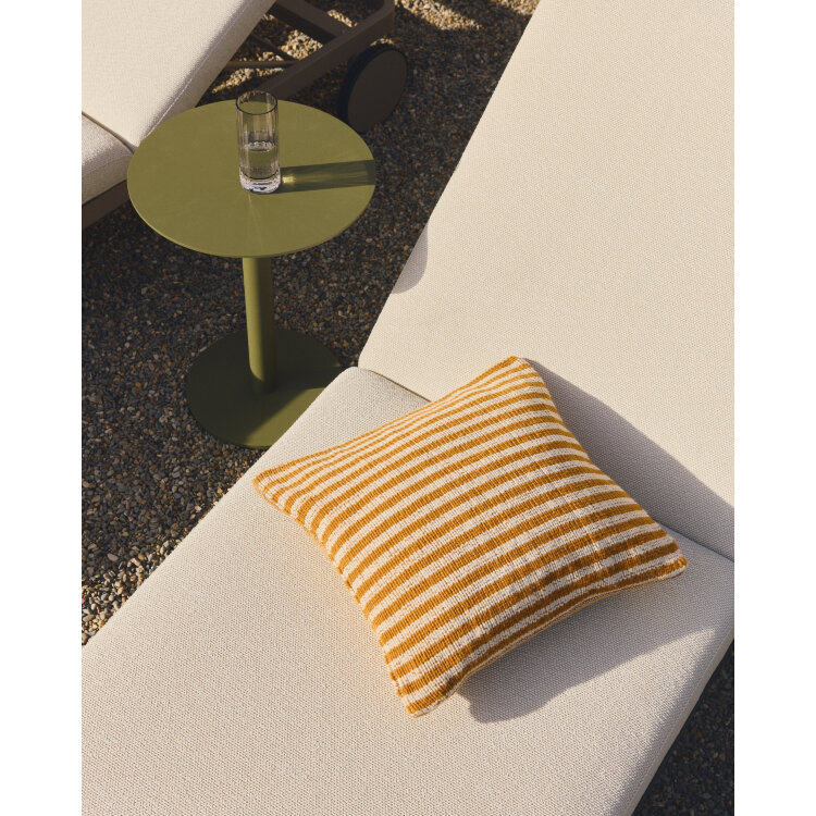 Уличный столик Asinara из зеленого алюминия, диаметр 40 см