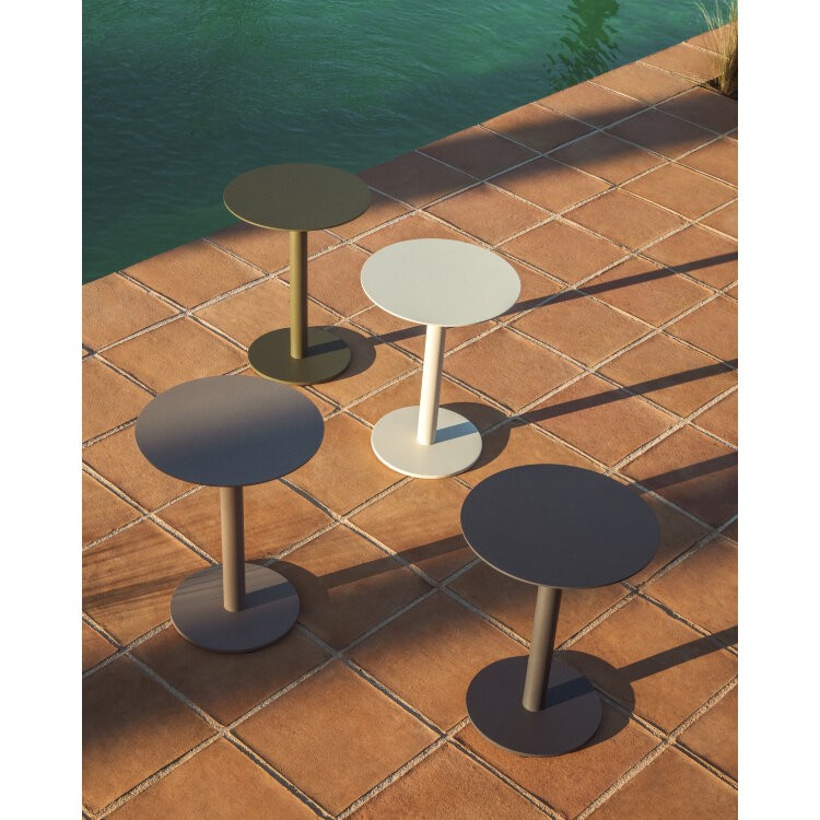 Уличный столик Asinara из зеленого алюминия, диаметр 40 см