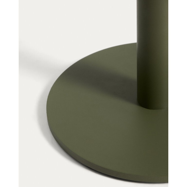 Уличный столик Asinara из зеленого алюминия, диаметр 40 см