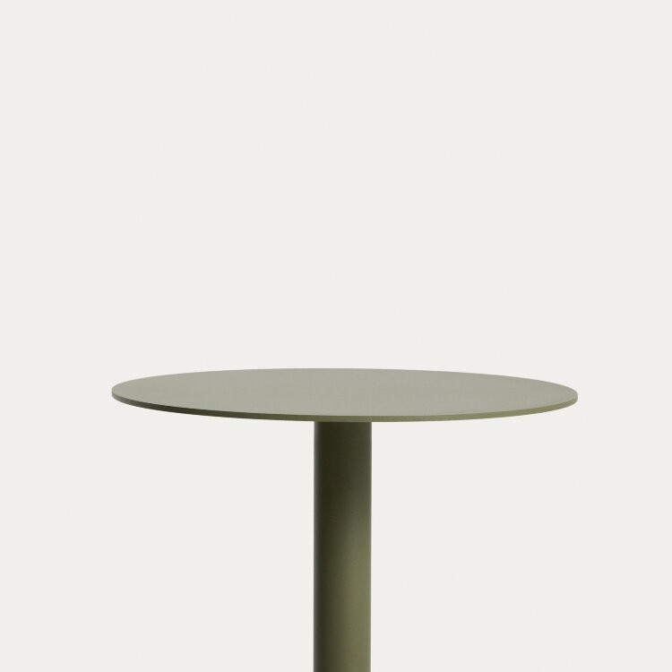 Уличный столик Asinara из зеленого алюминия, диаметр 40 см