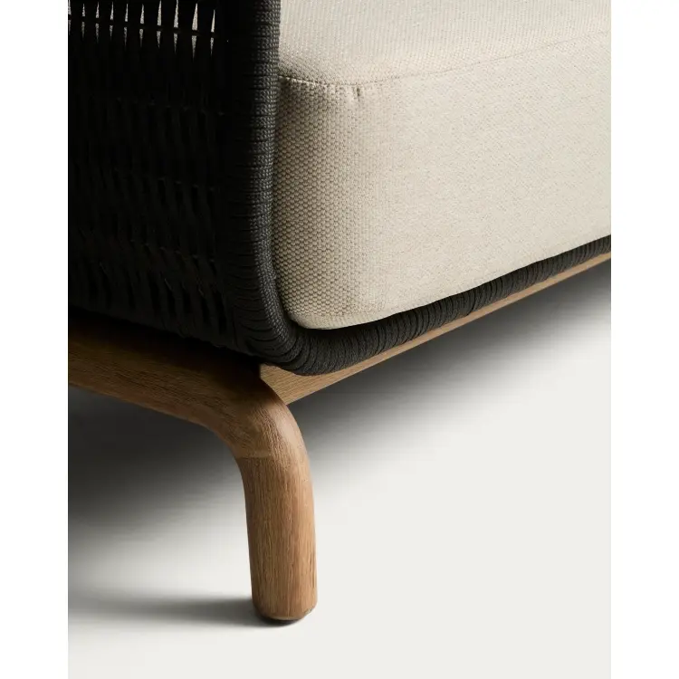 Уличный диван Alipa из акации и темно-серой веревки 235 см