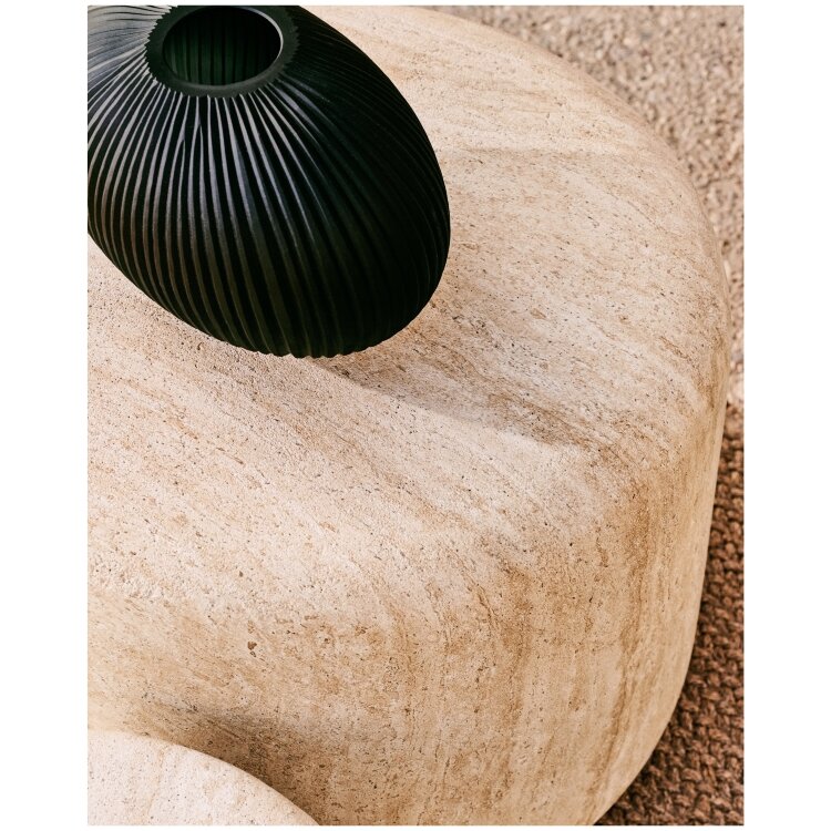 Цементный столик Drasi с отделкой под травертин Ø60 см